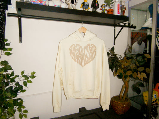 Heart Logo Beige Hoodie