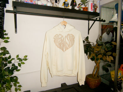 Heart Logo Beige Hoodie